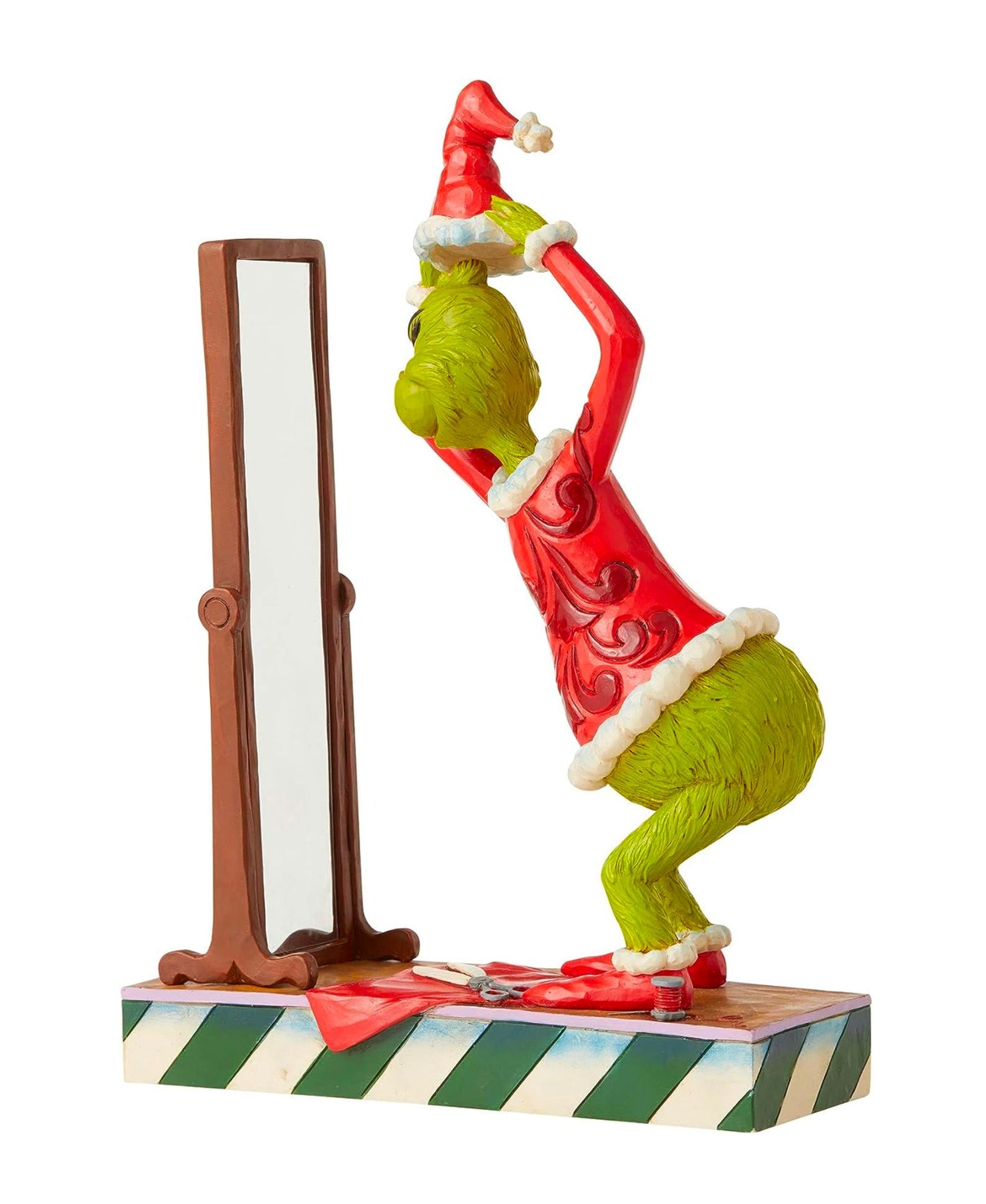 Jim Shore Grinch Dressing In Santa Suit Figurine