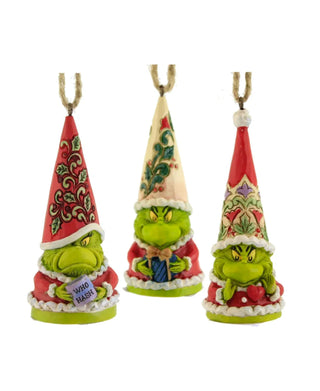 Jim Shore Grinch Gnome Ornament Set of 3