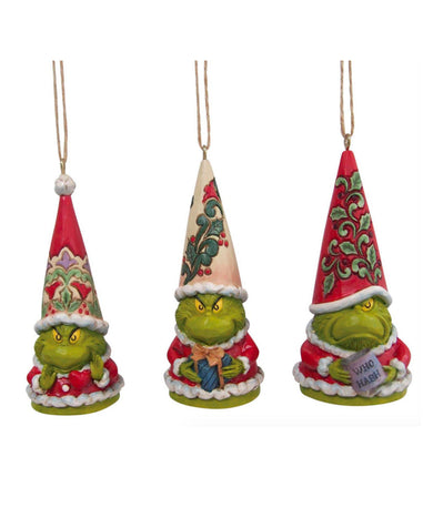 Jim Shore Grinch Gnome Ornament Set of 3
