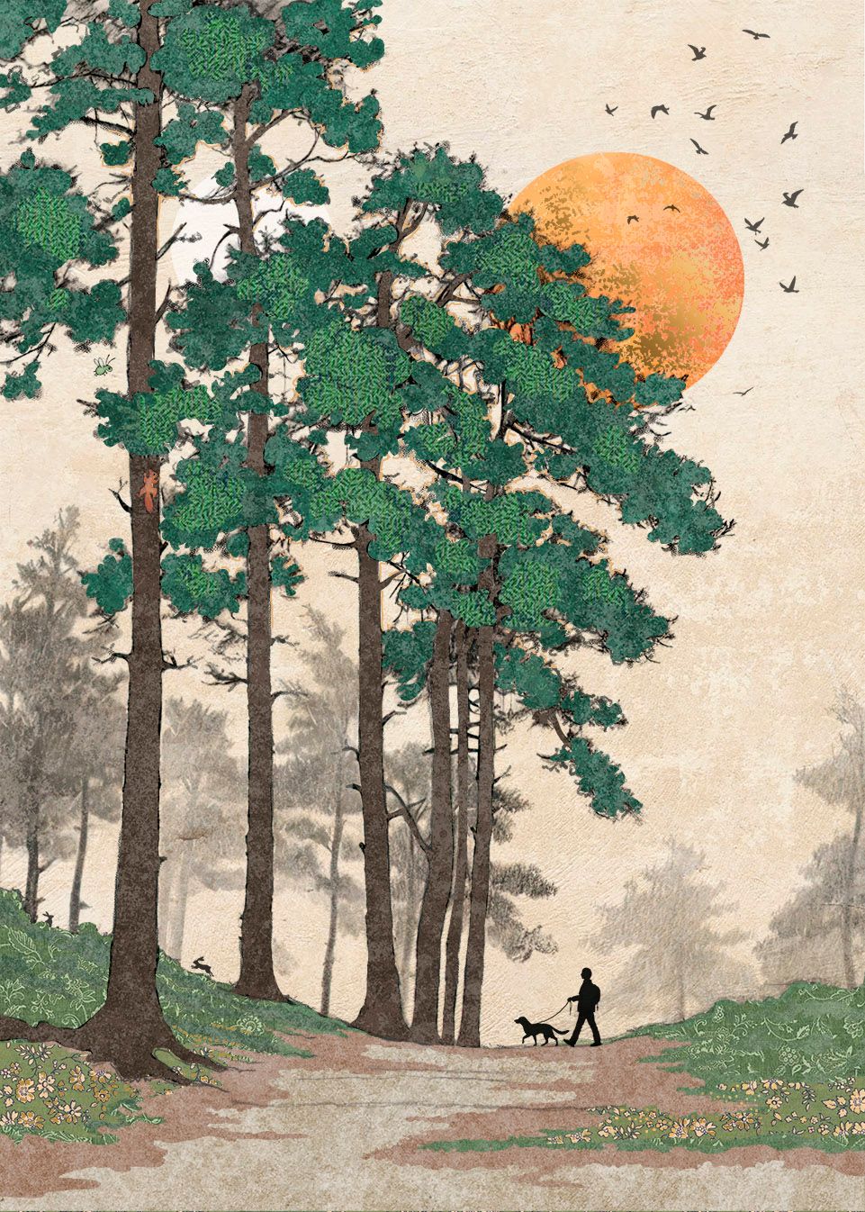 Bug Art Forest Walk Card Blank