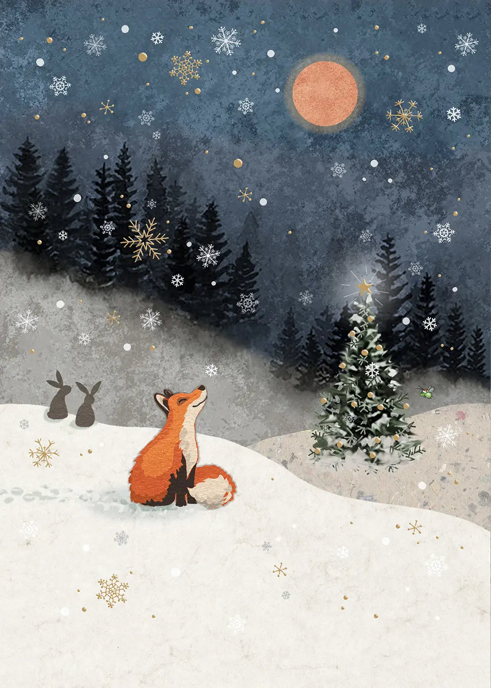 Bug Art Fox In Snow Card Blank