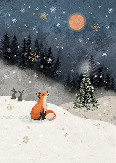 Bug Art Fox In Snow Card Blank