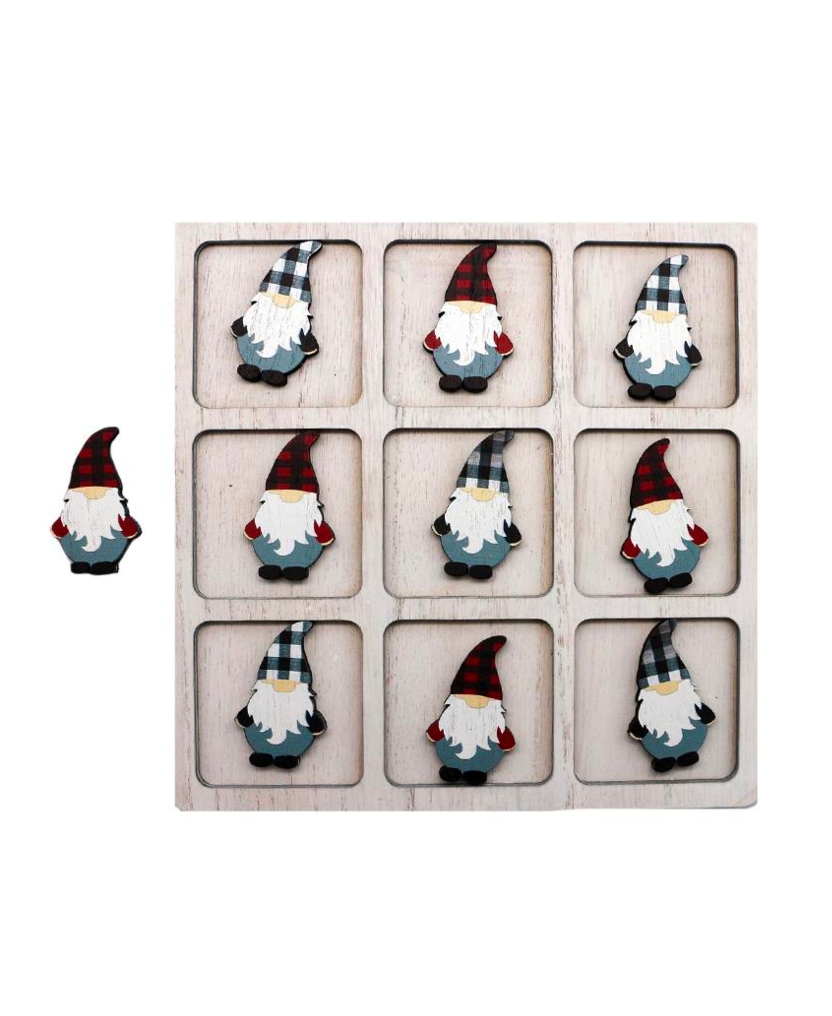 Gnome Wooden Tic Tac Toe Set