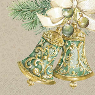 Ihr Christmas Bells Brown Lunch Napkins