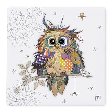Bug Art Ceramic Coaster - Owl