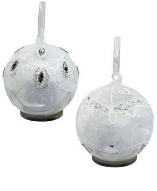 LED White Frosted Glass Ornaments