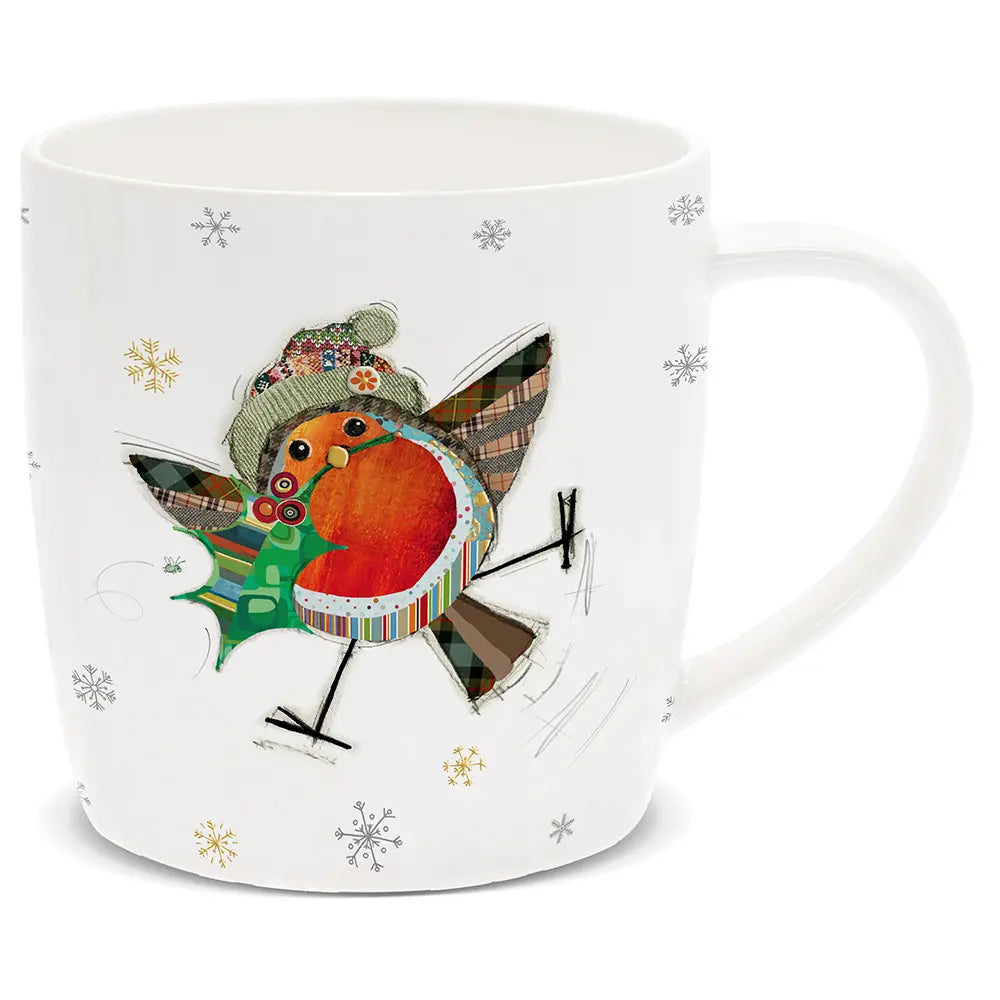 Bug Art Robin Christmas China Mug