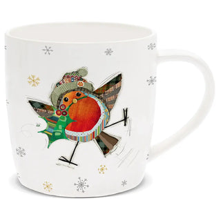 Bug Art Robin Christmas China Mug