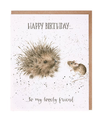 Wrendale Designs 'Lovely Friend' Hedgehog Birthday Card