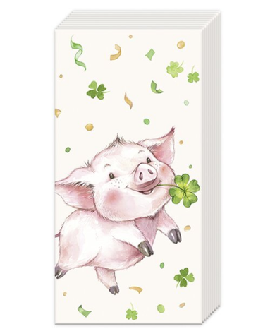 IHR Lucky Pig Cream Pocket Tissues