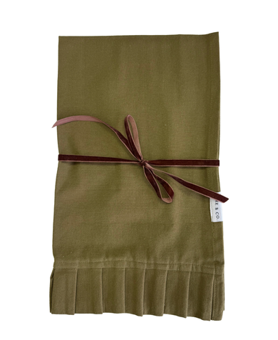 Luxe B Co. Olive Green Ruffle Kitchen Dish Towel