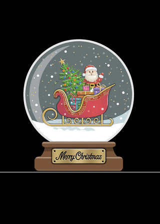 Bug Art Santa In Snowglobe Card Blank