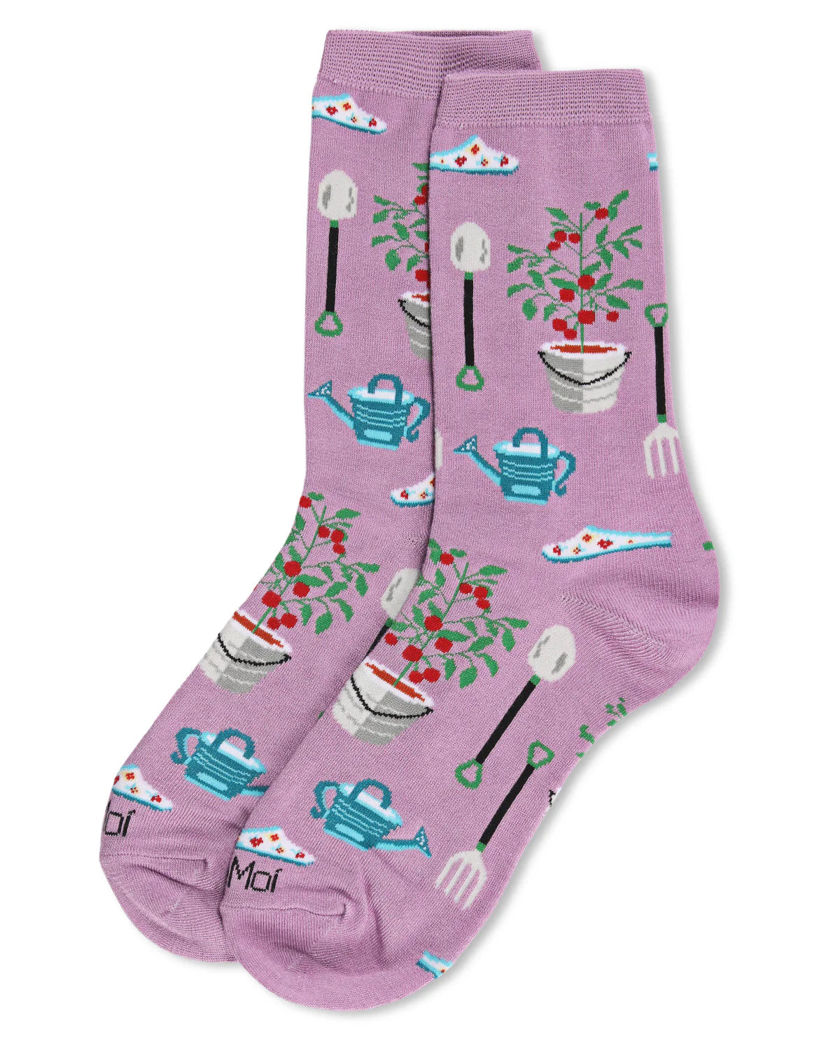 Women's Growing Garden Bamboo Blend Crew Sock - Lilac