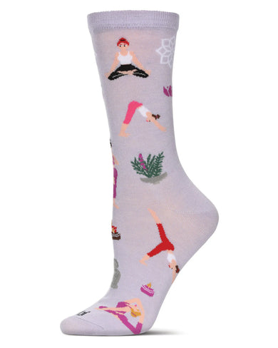 Women's Yoga Rayon From Bamboo Crew Socks - Lavender
