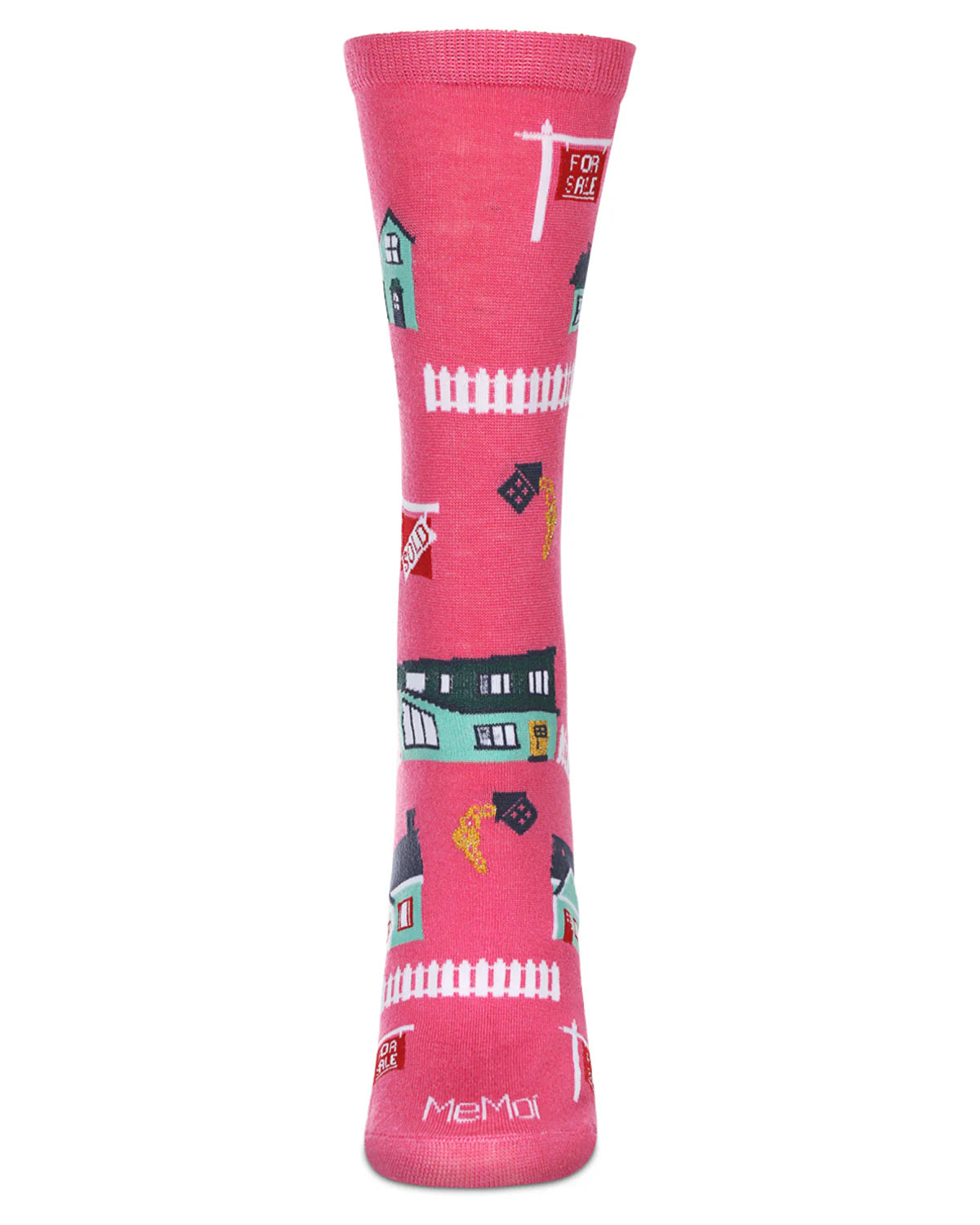 Women's Realtor Bamboo Crew Socks - Hot Pink