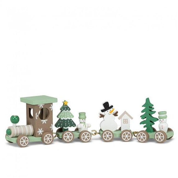 Small 4 Pc Train Set - Taupe/Mint