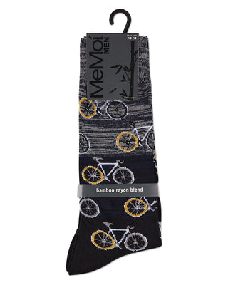 Men's Bicycles Patterned Rayon From Bamboo Crew Socks