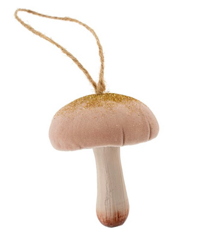 Magical Mushroom Ornament, Pink Round Top