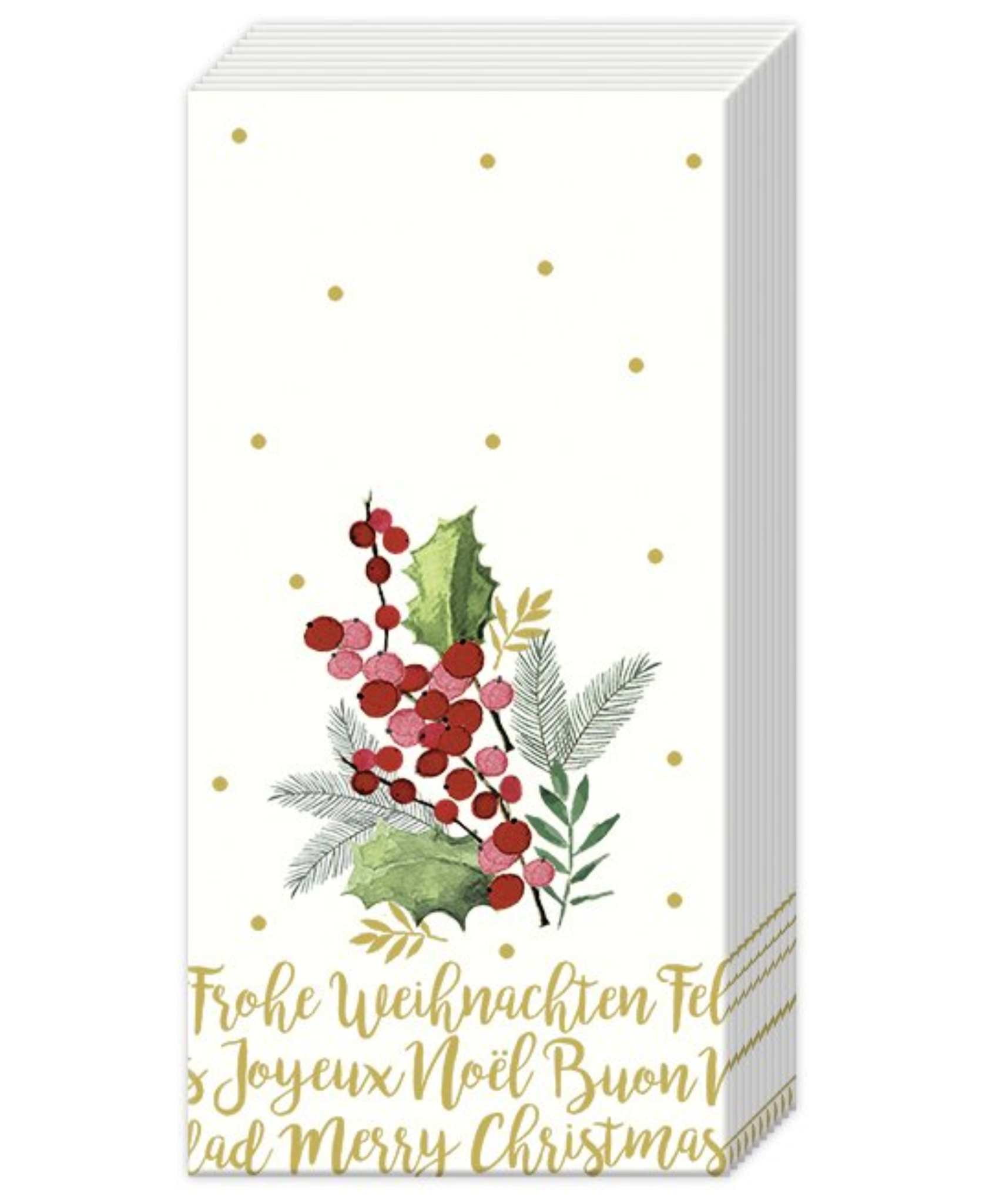 IHR Merry Christmas Cream Pocket Tissues