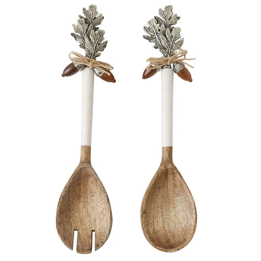 Oak Leaf and Acorn Salad Servers