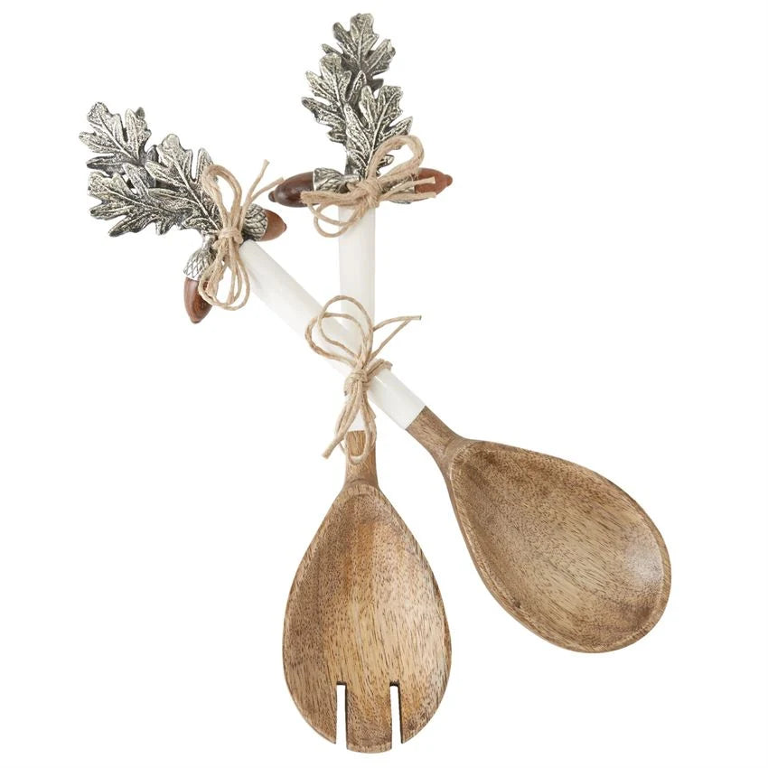 Oak Leaf and Acorn Salad Servers