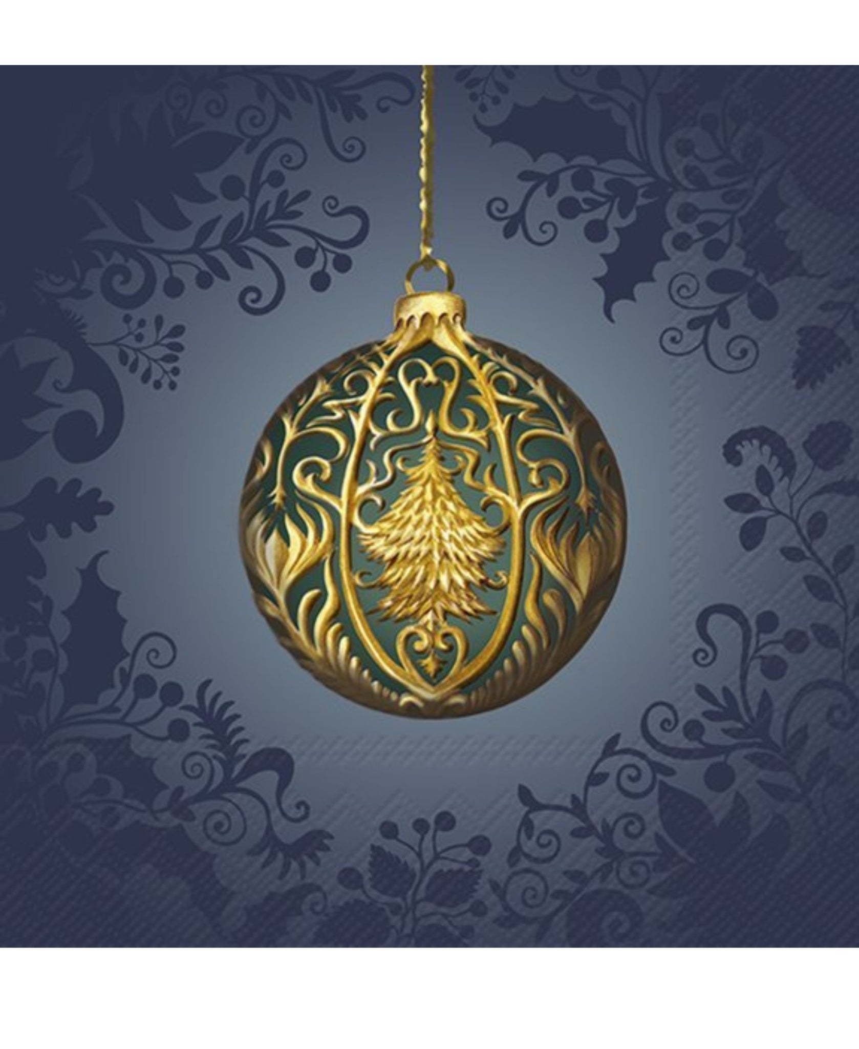 Ihr Opulent Christmas Ornament Blue Lunch Napkins