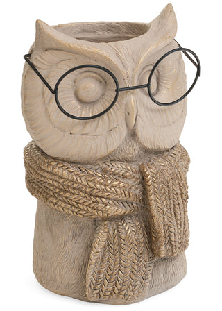 Cement Owl Vase