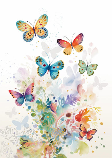 Bug Art Colourful Butterflies Card Blank