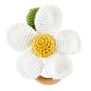 Stephan Baby Daisy Crochet Rattle - White