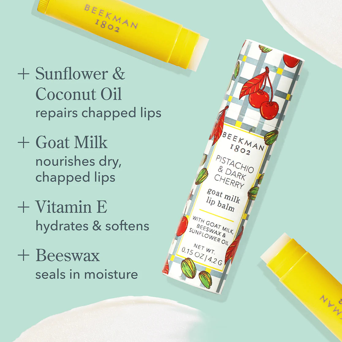 Beekman 1802 Pistachio & Dark Cherry Goat Milk Lip Balm
