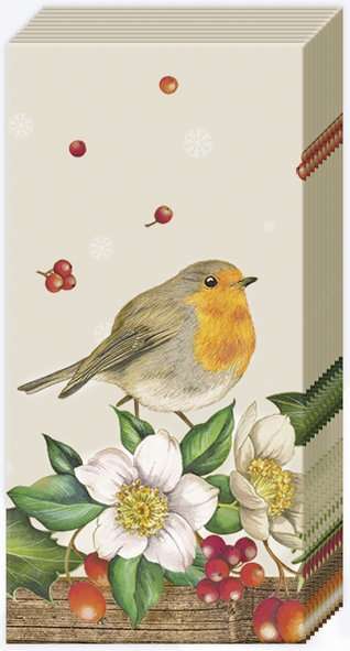 IHR Welcome Red Robin Linen Pocket Tissues