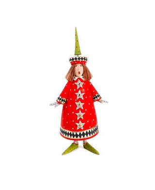 Patience Brewster Red Polka Dot Holiday Caroler Figure
