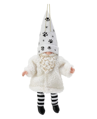 Possible Dreams Gnome Furry Pet Hanging Ornament - White