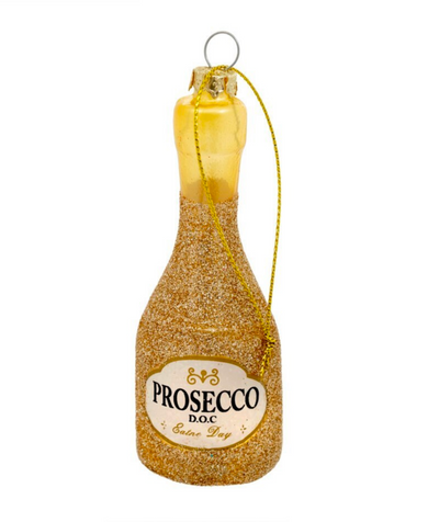 Prosecco Party Ornament, Gold