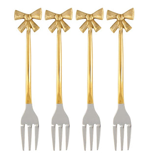 Gold Bow Forks - Set of 4