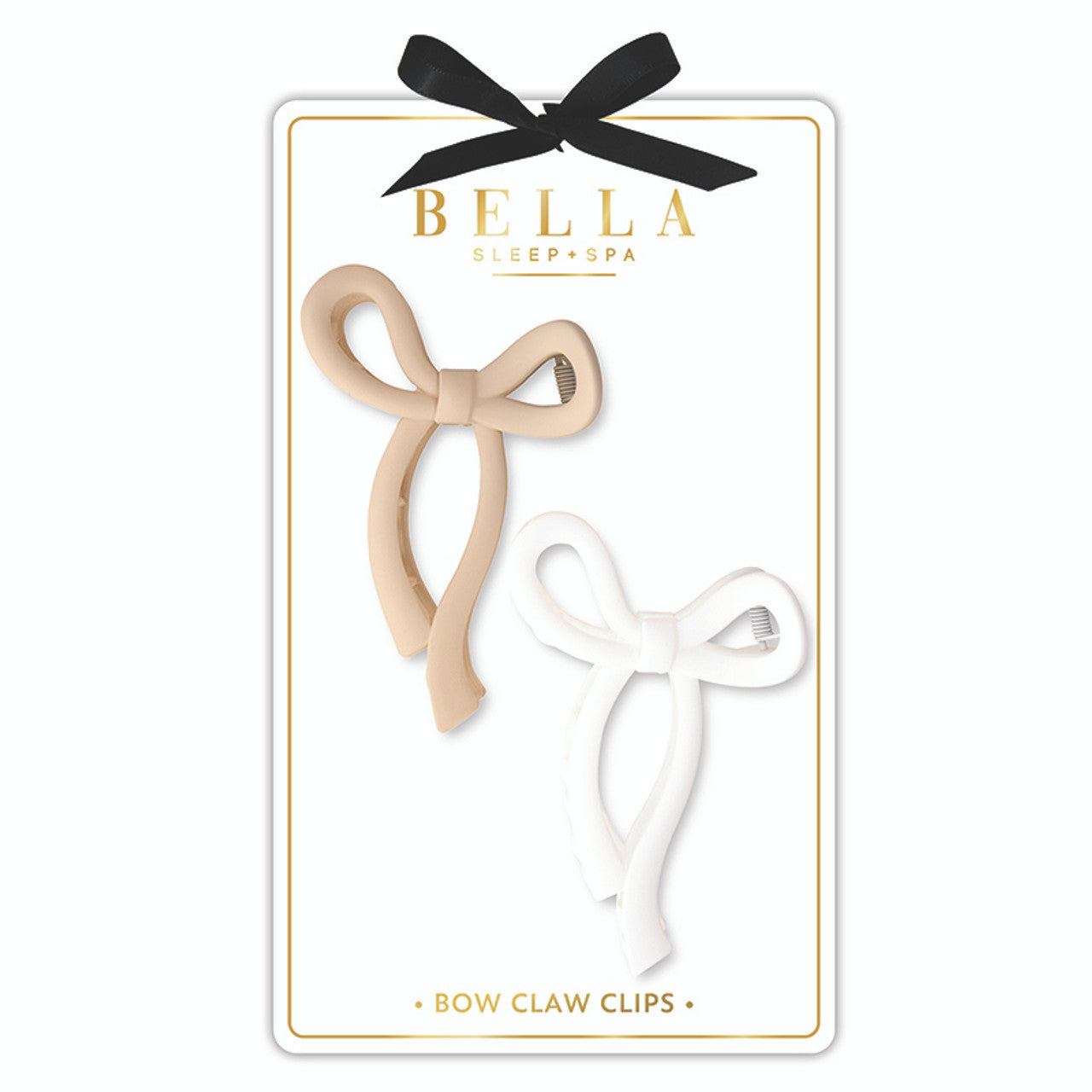 Bella Claw Clips - Flax Bow/White Bow- Set Of 2