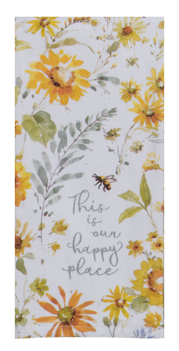Sunflowers Forever Happy Place Dual Purpose Towel
