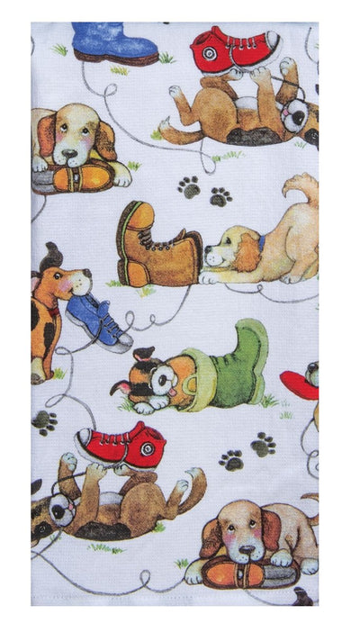 Playful Puppies Shoes Dual Purpose Towel