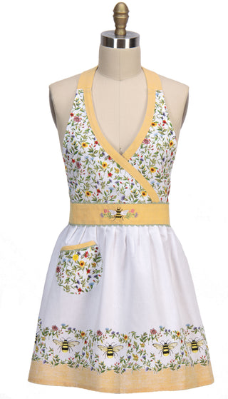 Bee Floral Embroidered Hostess Apron