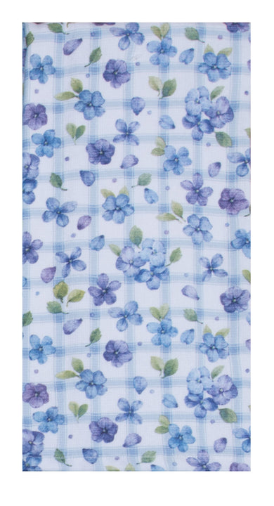 Whispers Of Blue Floral Plaid Dual Purpose Towel