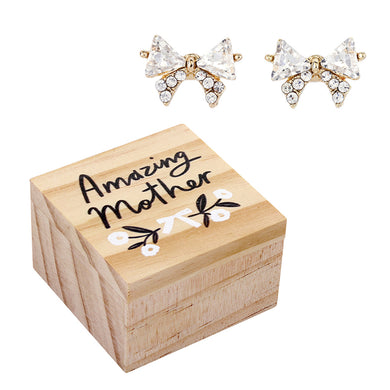 Bow Earrings Amazing Mother