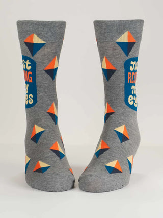 Blue Q Men's Just Resting My Eyes Crew Socks