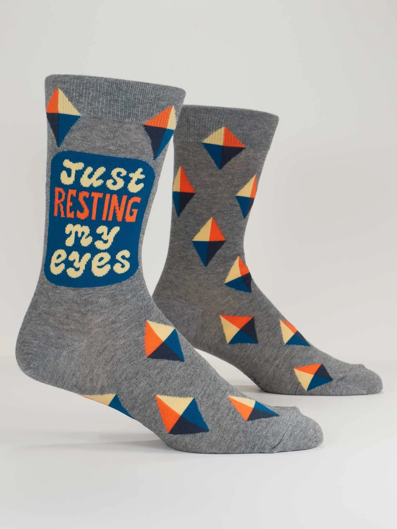 Blue Q Men's Just Resting My Eyes Crew Socks