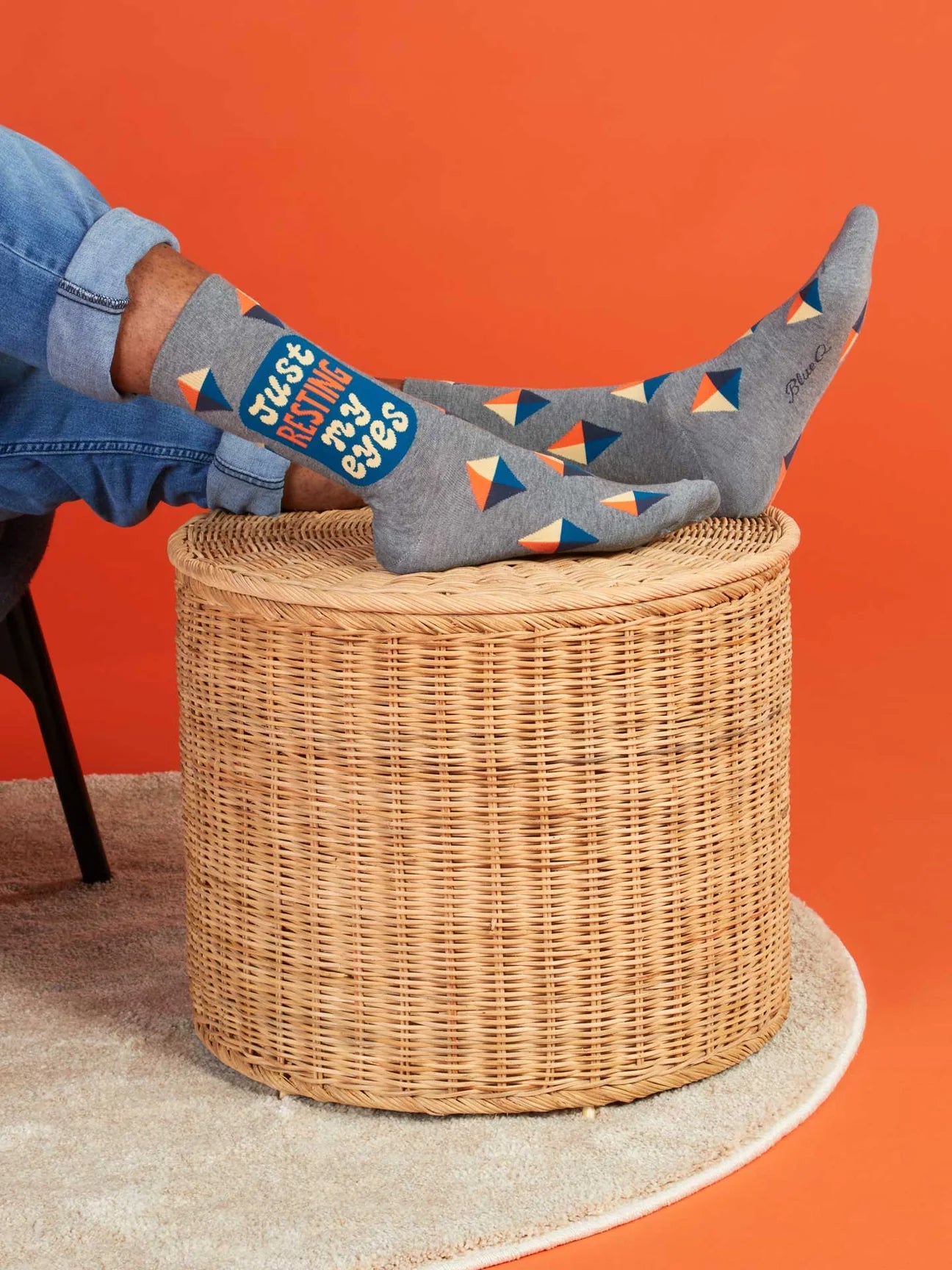 Blue Q Men's Just Resting My Eyes Crew Socks