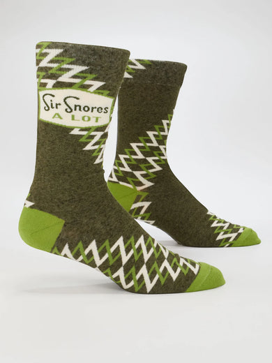 Blue Q Men's Sir Snores A Lot Crew Socks