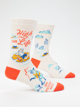 Blue Q Men's High On Life Crew Socks