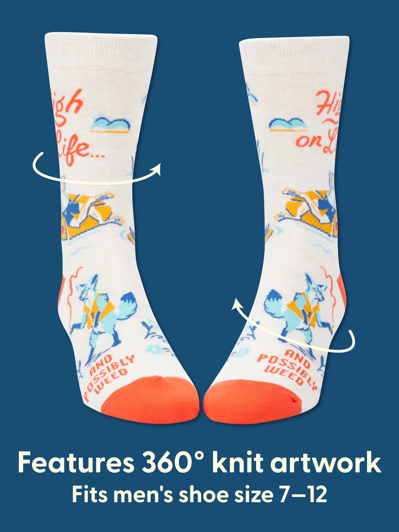 Blue Q Men's High On Life Crew Socks