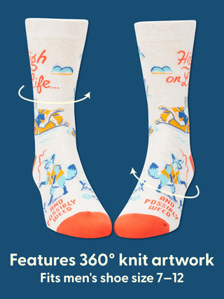 Blue Q Men's High On Life Crew Socks