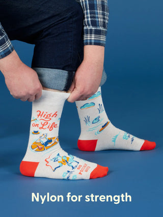 Blue Q Men's High On Life Crew Socks