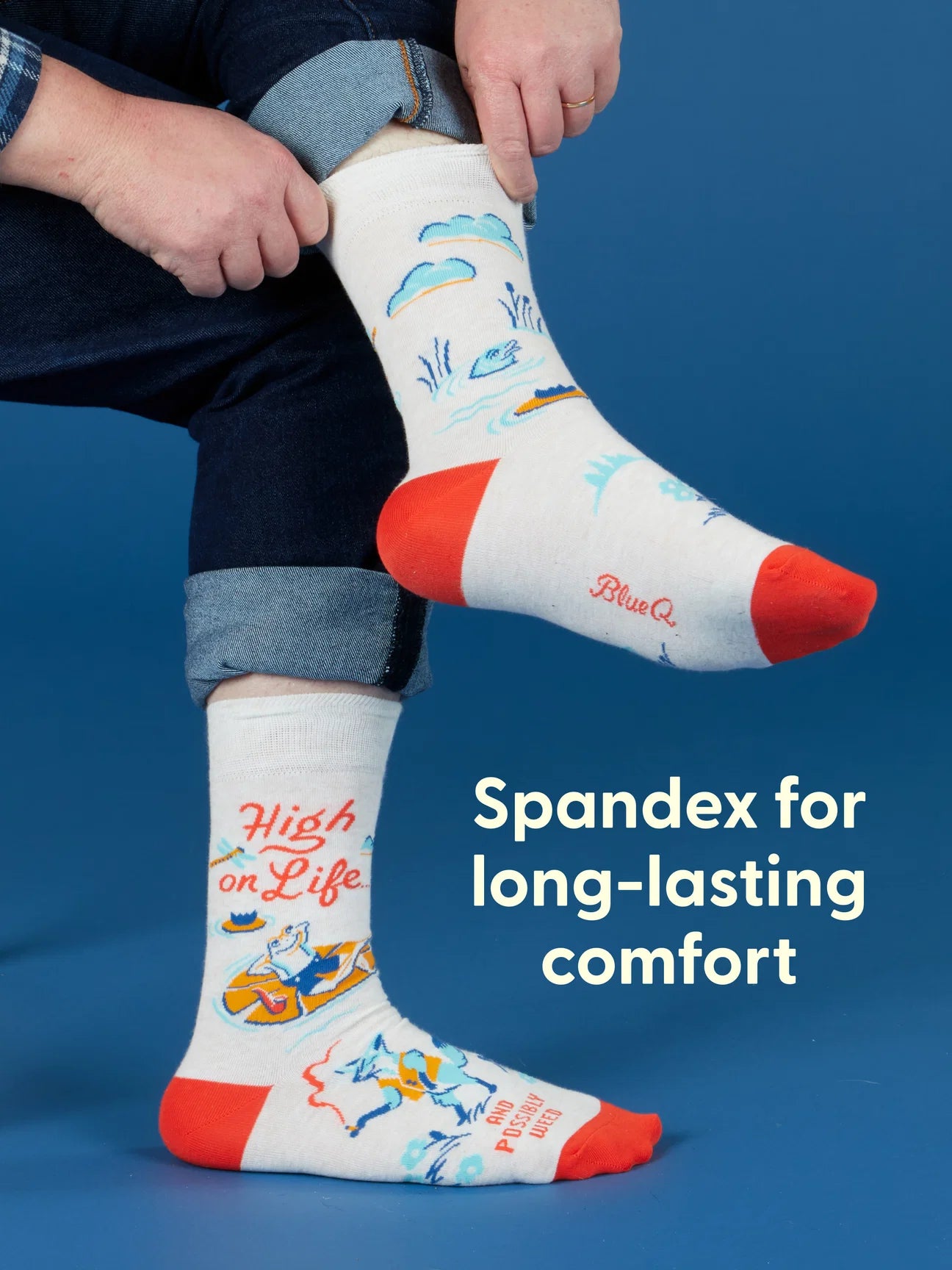 Blue Q Men's High On Life Crew Socks